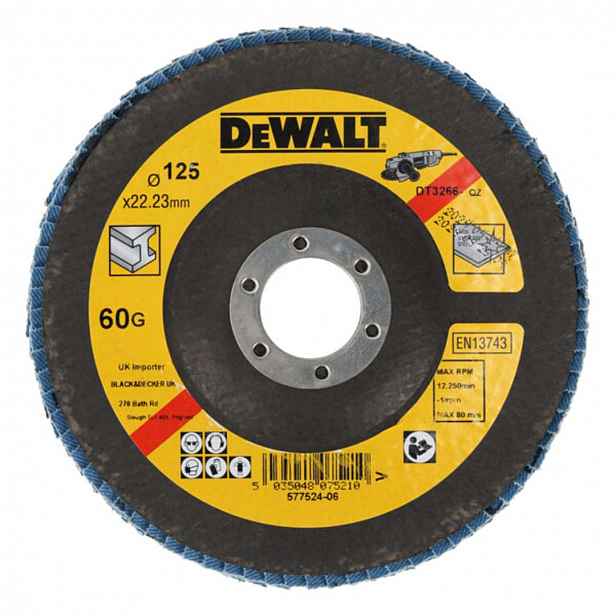 DeWALT - Lamelový brusný kotouč, P60, průměr 125 mm DT3266
