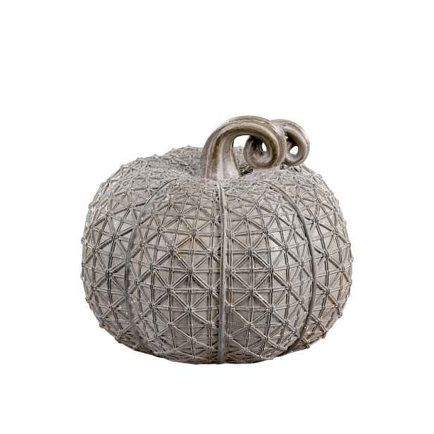 Hnědá latté dekorace dýně Pumpkin antique M - Ø 14*12cm Chic Antique