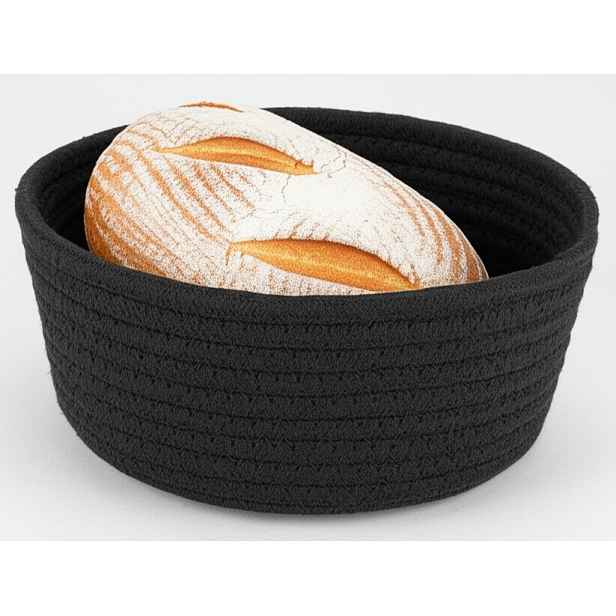 Košík na chléb LifeStyle 22 cm, černá bavlna