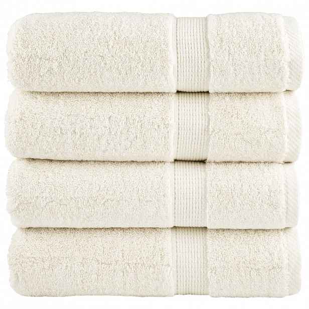 vidaXL Prémiové osušky SOLUND 4 ks krémové 100x150 cm 600 g/m²