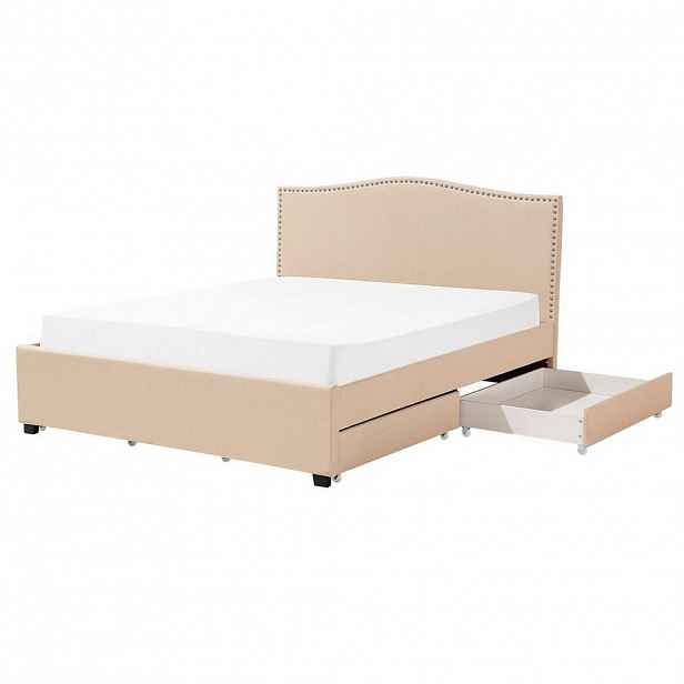 Beliani ČALOUNĚNÁ POSTEL 160/200 cm Béžová Montpellier