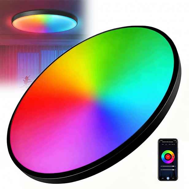 Lampa Stropní Svítidlo Led Rgb Bílá Cct 2700K-6500K Wifi Dálkový Ovladač
