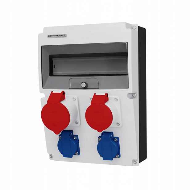 Stavební rozvaděč 32A 16A 400V 2x230V Elektrická rozvodná skříň