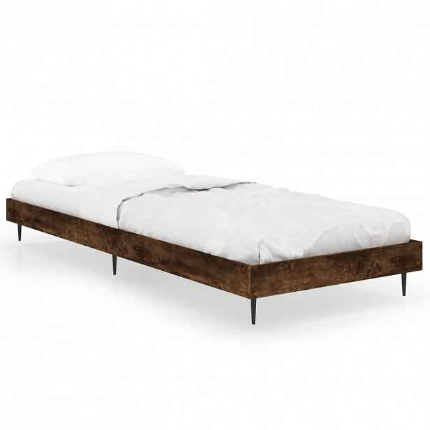 vidaXL Rám postele bez matrace kouřový dub 75x190 cm kompozitní dřevo