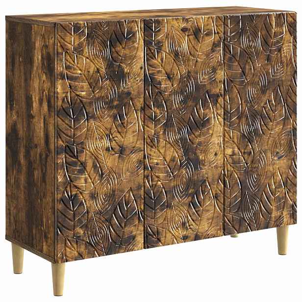 vidaXL Servírovací skříň Kouřový dub 89 x 34,5 x 80 cm