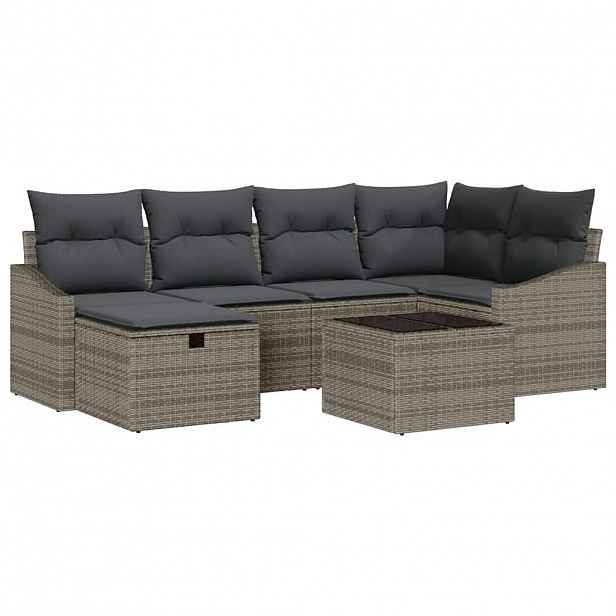 vidaXL Set pohovek 7 ks polyratan