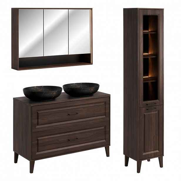Petits-meubles KOUPELNOVÝ NÁBYTEK 120cm Moka 2er-Set Dřevo