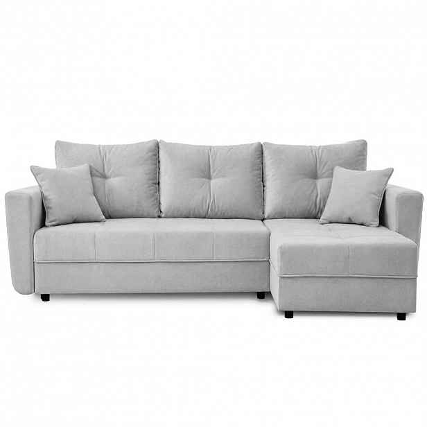 Beautysofa ROHOVÁ ROZKLÁDACÍ POHOVKA Verona s úložným prostorem a univerzální lenoškou, 240 cm, šedá