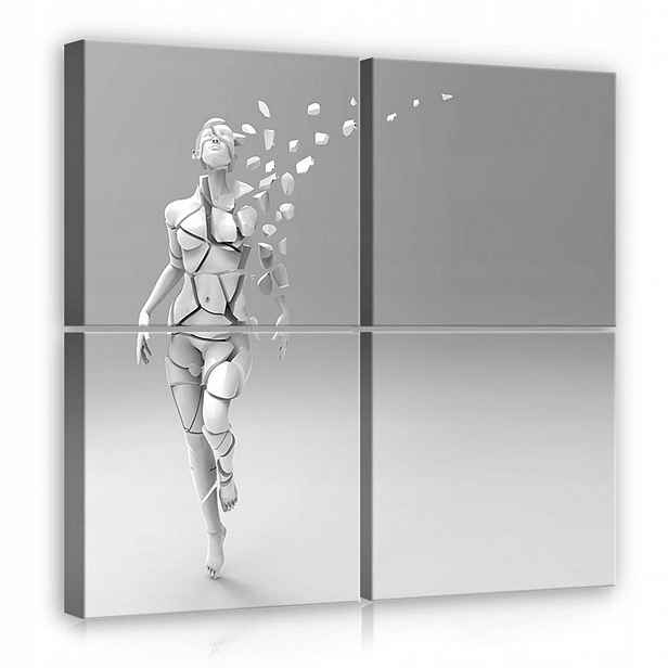Obraz Na Plátně Obraz Na Plátně 50x50 Postava Socha 3D Socha Silueta Žena