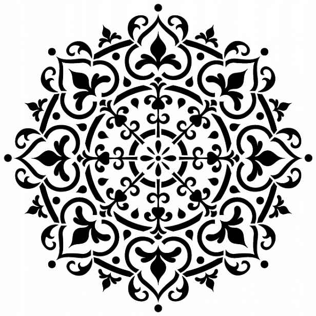 Šablona Na Ozdobné Omítky LuxBud Mandala 13 62x62 cm Moderní