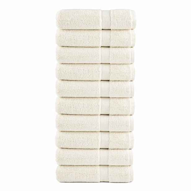 vidaXL Prémiové osušky SOLUND 10 ks krémové 100x150 cm 600 g/m²