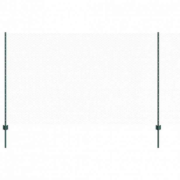 vidaXL Hexagonální plot s podpěrou 10 x 1,4 m Ocel potažená PVC Zelená