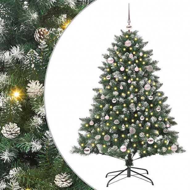 vidaXL Umělý vánoční stromeček Zelená 150 cm PVC, plast a ocel