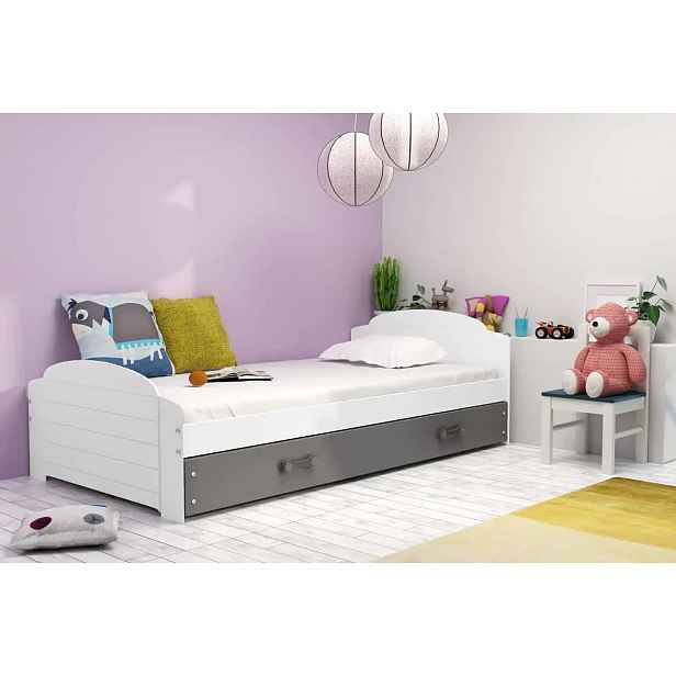 Falco Postel Lizzie 90x200 bílá/pásek grafit