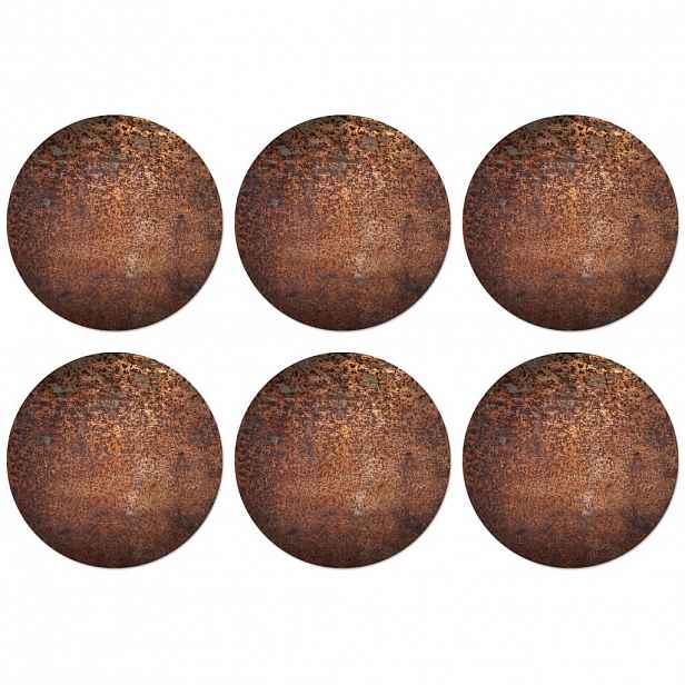 MuchoWow ODTÁCKŮ POD SKLENIČKY Ocel - rez - bronz - konstrukce 10x10 cm