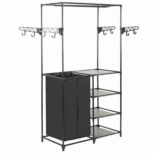 vidaXL Stojan na oblečení ocel a netkaná textilie 87x44x158 cm černý