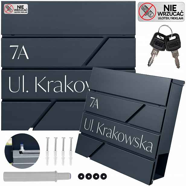 Poštovní Schránka S Adresou A Číslem Domu, Personalizované Antracitové Vzory