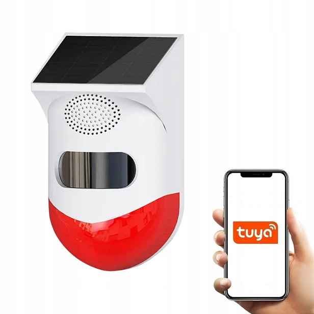 Solární Siréna Alarm 120DB Pir Senzor Tuya Smart WiFi