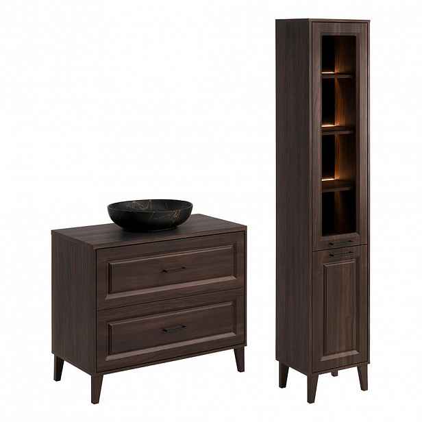 Petits-meubles KOUPELNOVÝ NÁBYTEK 100cm Moka 2er-Set Dřevo