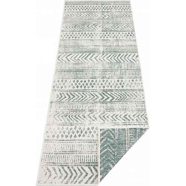 Zelený koberec běhoun na terasu – předsíň 80 x 250 cm