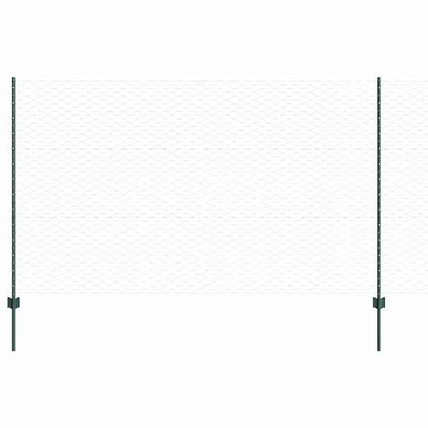 vidaXL Hexagonální plot s podpěrou 10 x 1,4 m Ocel potažená PVC Zelená