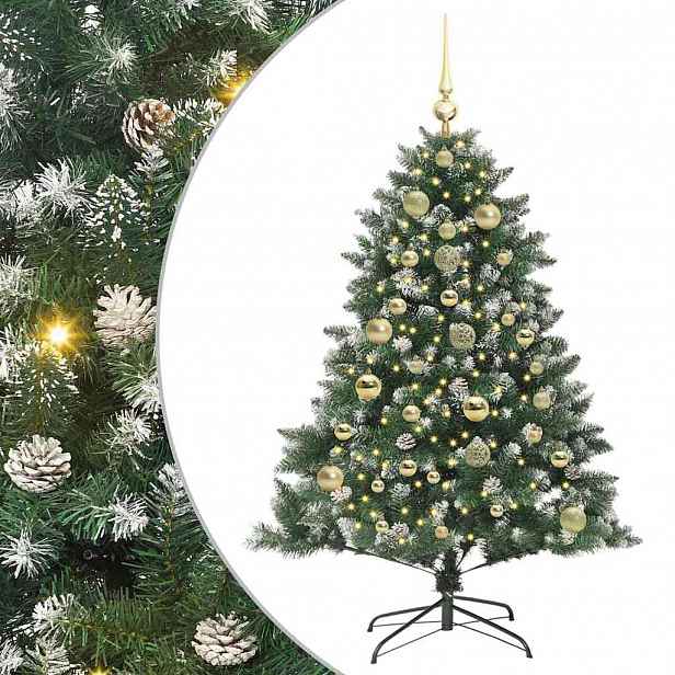 vidaXL Umělý vánoční stromeček Zelená 150 cm PVC, plast a ocel