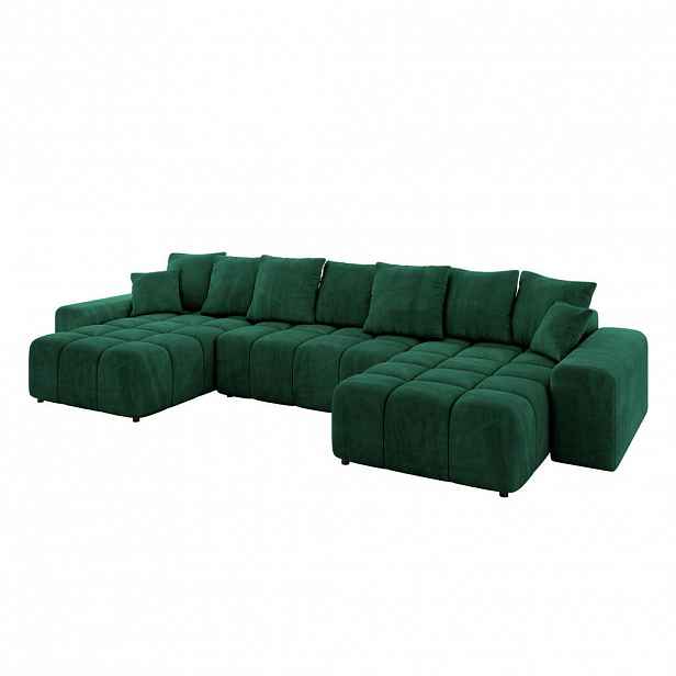 ALTDECOR SEDACÍ SOUPRAVA ENIL-U 401x189x68 tmavě zelená velur