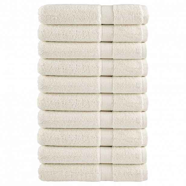 vidaXL Premium ručníky SOLUND 10 ks krémové 80 x 200 cm 600 g/m²