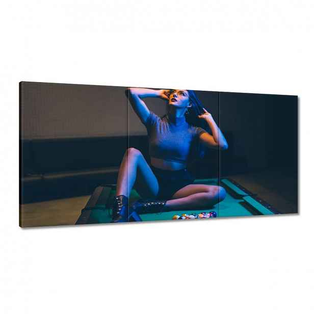 Obrazy 120x60 Kulečník Hra Stůl Bílé Tyče