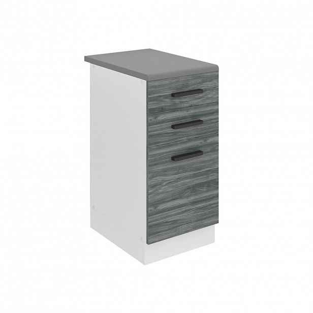 B BELINI GROUP KUCHYŇSKÁ SPODNÍ SKŘÍŇKA 40 cm, s pracovní deskou, se zásuvkami, Glamour dřevo