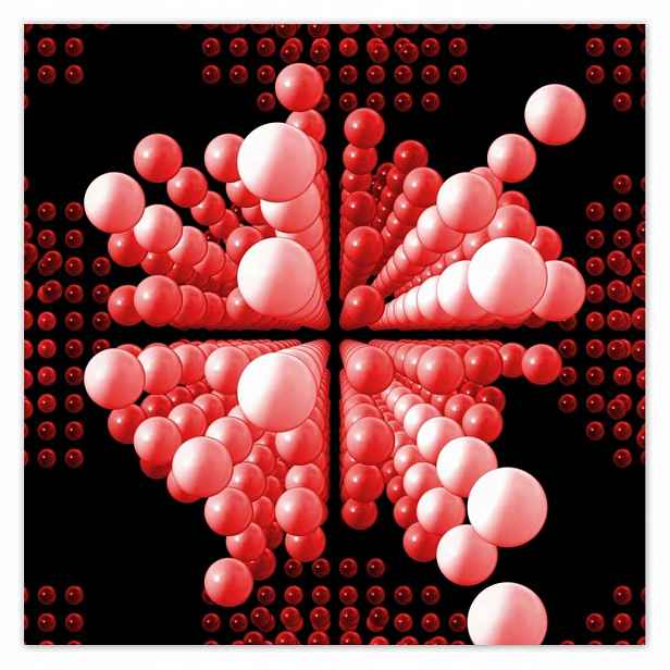 Plakáty 140x140 Červené kuličky Matrix