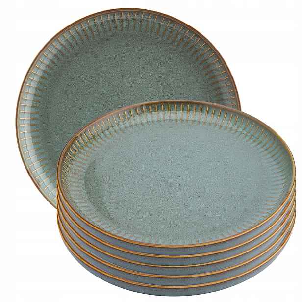 Sada talířů 6 kusů jídelních talířů Altom Design Reactive Sage 26 cm