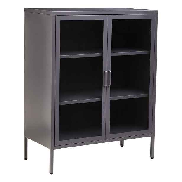 Šedá ocelová vitrína 80x102x40 cm Acier – Premier Housewares