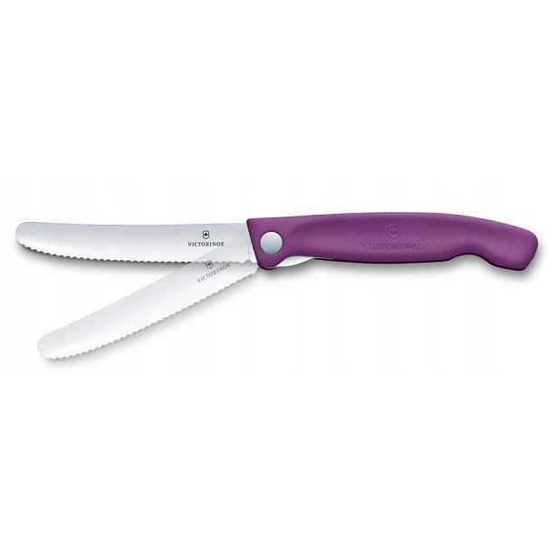 Swiss Classic, picnic knife, 11cm, wavy, purple, box
