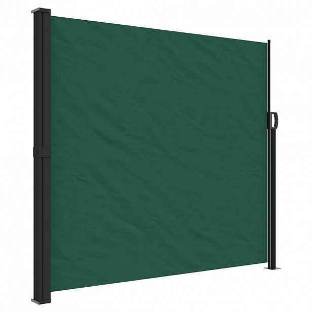 vidaXL Zatahovací boční markýza tmavě zelená 180 x 600 cm