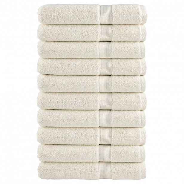 vidaXL Premium ručníky SOLUND 10 ks krémové 100 x 200 cm 600 g/m²