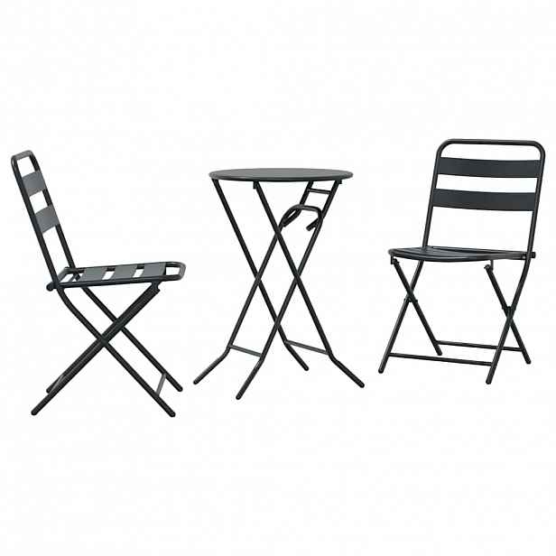 vidaXL Zahradní bistro set 3 ks Antracit Ocel