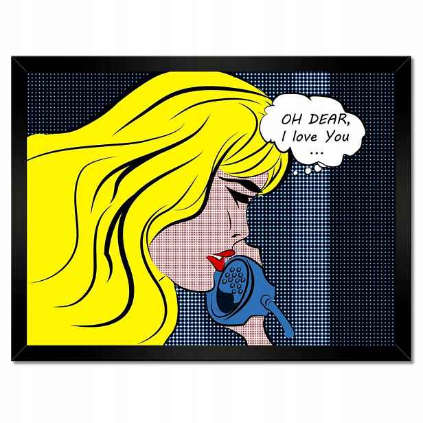 Plakáty v rámu 40x30 Oh Dear I love you Komiks Blondýnka