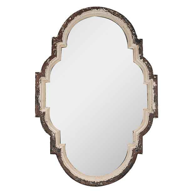Béžovohnědé antik nástěnné zrcadlo s odřením Jilly - 63*4*91 cm Clayre & Eef