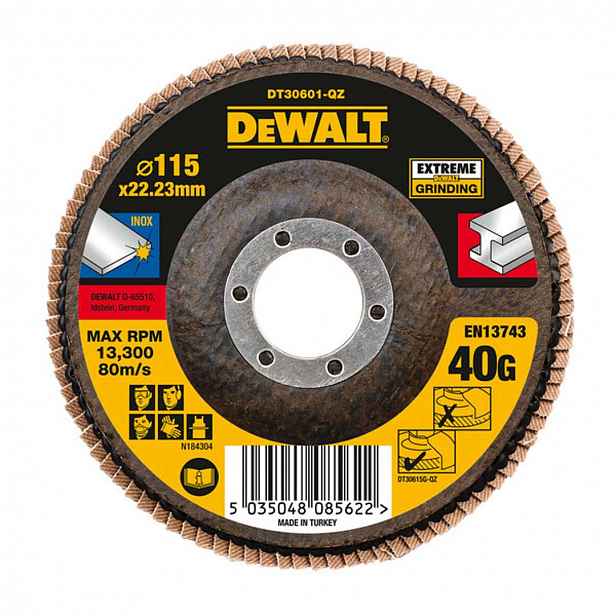 DeWALT - Lamelový brusný kotouč, P40, průměr 115 mm DT30601