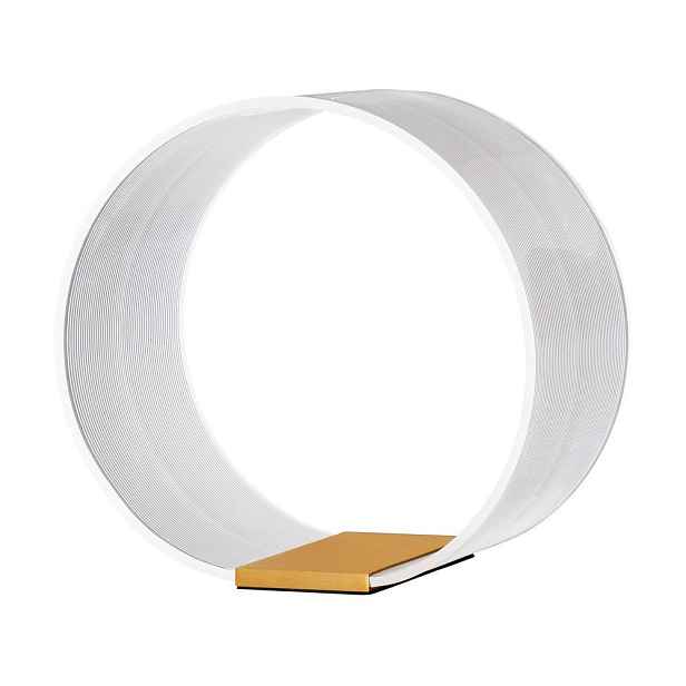 Hliníková LED stmívatelná stolní lampa ve zlaté barvě se stínidlem z akrylového skla (výška 28 cm) Valentin – Nova Luce