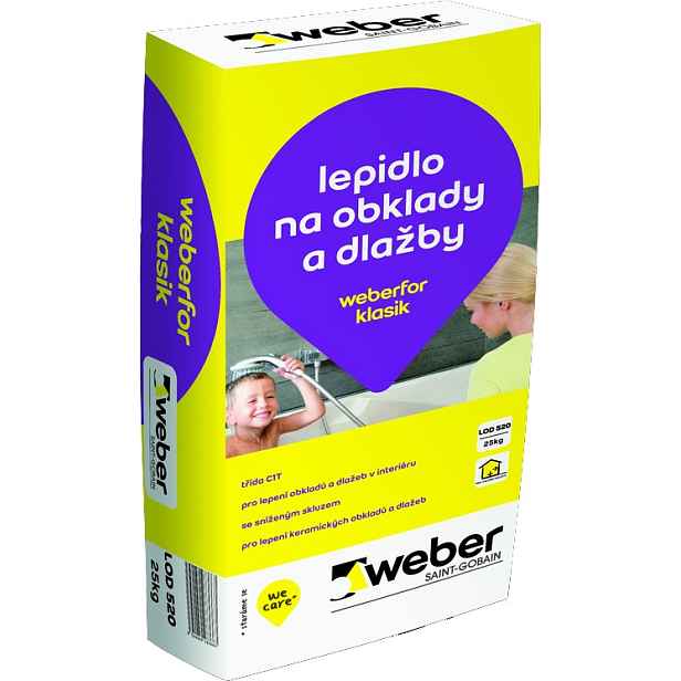 Lepidlo cementové C1T weberfor klasik 25 kg