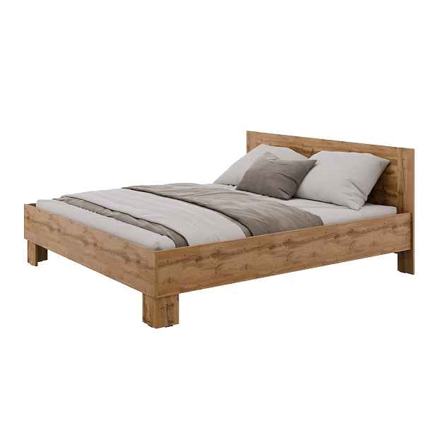 Postel s vyšším čelem NEJBY BARNABA PREMIUM 180x200 cm, dub wotan