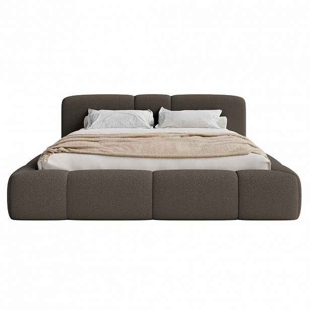 Selsey ČALOUNĚNÁ postel Bowia, hnědé bouclé, 160x200 cm