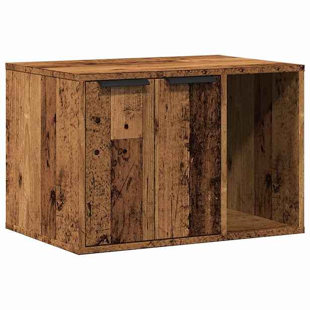 vidaXL Skříňka na kočičí záchod old wood 60x40x40 cm kompozitní dřevo