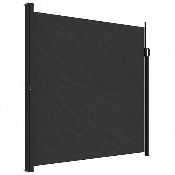 vidaXL Zatahovací boční markýza černá 200 x 600 cm