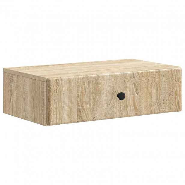 vidaXL Nástěnný boční stůl Dub sonoma 59 x 34,5 x 17 cm