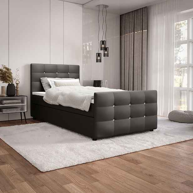 Jednolůžková postel 100x200 KAUR s úložným prostorem - grafit