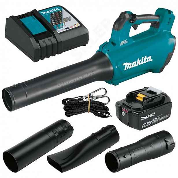 Makita - 18V AKU fukar na listí, 1x aku 5,0 Ah LXT, nabíječka DUB184RT