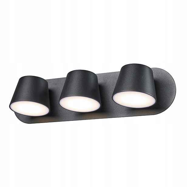 Nástěnné svítidlo Lampa Kuola Černá Led IP20 3 Zdroje Kancelář Italux